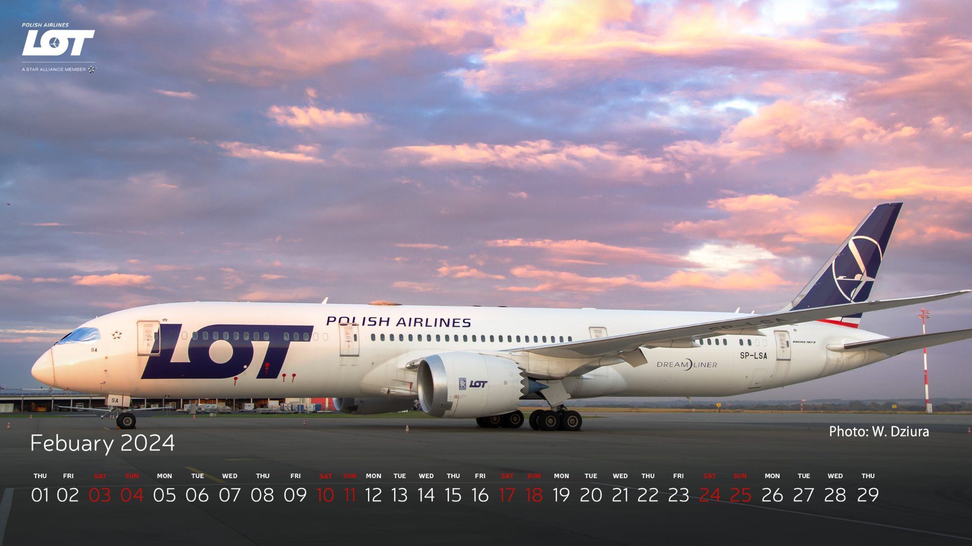 Dreamliner from the LOT fleet parked on the airport apron